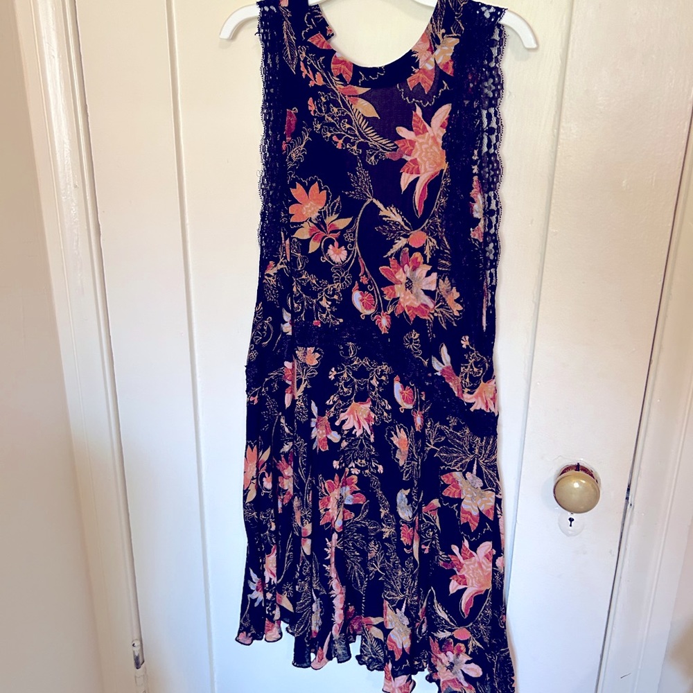 Shear floral and lace top